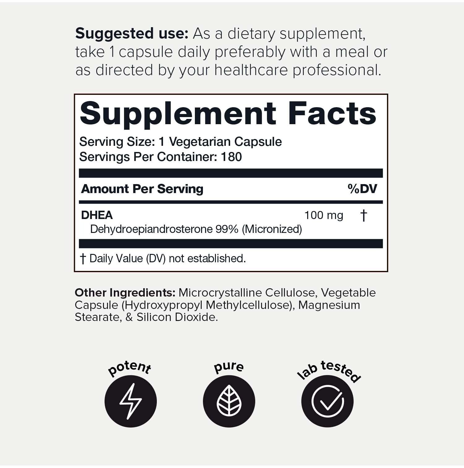 Foto 3 pulgar | Suplemento Toniiq De Dhea De Ultra Alta Resistencia De 100 Mg Para Hombres - Venta Internacional.