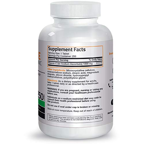 Foto 3 pulgar | Suplemento De Vitamina C: Ascorbato De Sodio Bronson, 1000 Mg, 250 Tabletas - Venta Internacional.