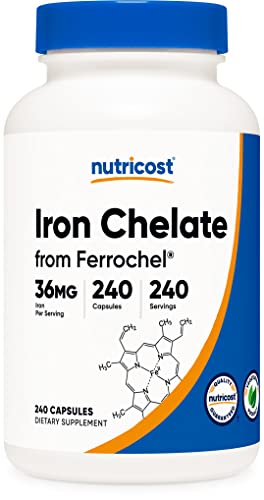 Foto 2 pulgar | Suplemento De Hierro Nutricost Quelated Iron 36 Mg 240 Cápsulas - Venta Internacional.