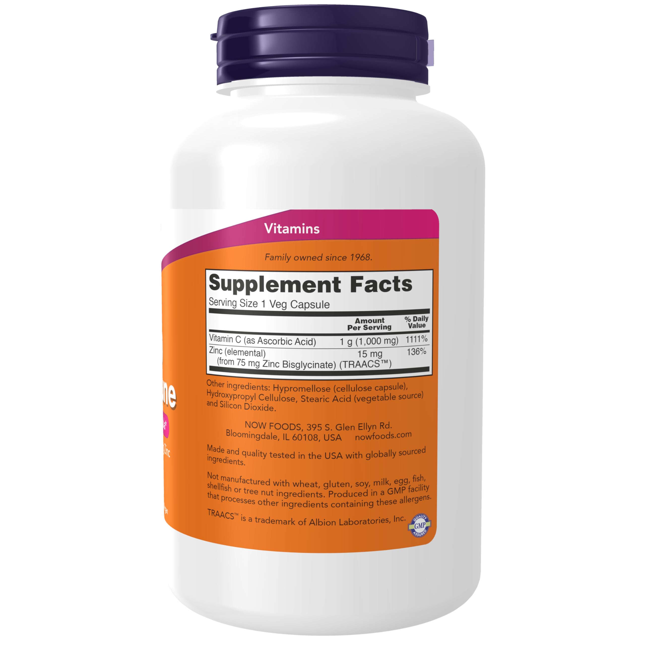 Foto 2 | Suplementa Now C-1000 Y Zinc Immune, 180 Cápsulas Vegetarianas - Venta Internacional.