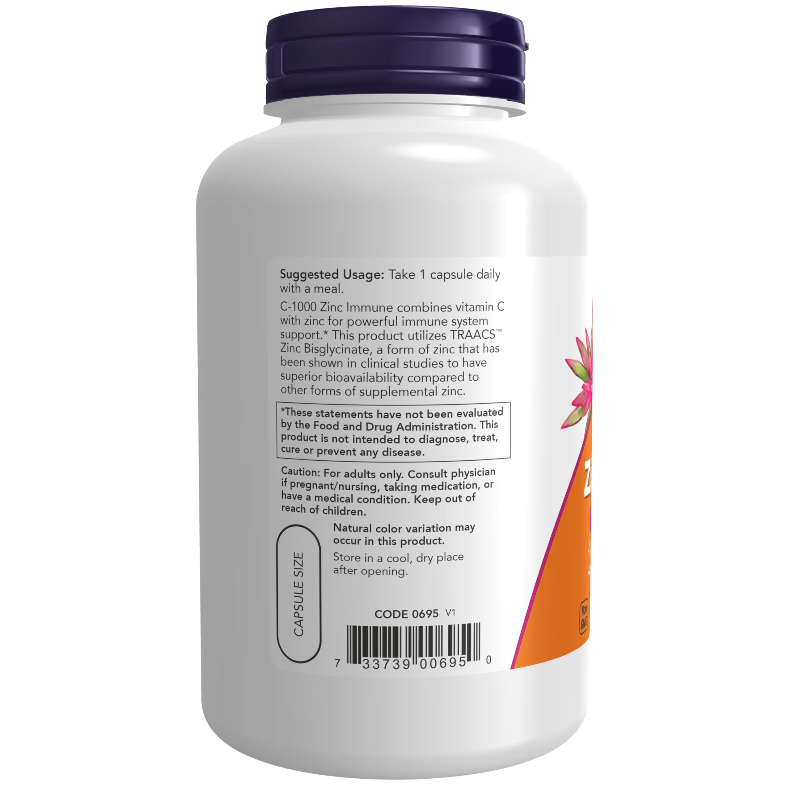 Foto 4 pulgar | Suplementa Now C-1000 Y Zinc Immune, 180 Cápsulas Vegetarianas - Venta Internacional.