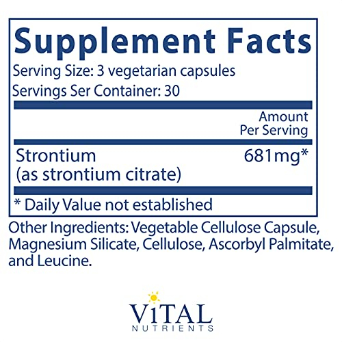 Foto 3 pulgar | Suplemento De Estroncio (citrato) De Vital Nutrients 227 Mg 90 Cápsulas - Venta Internacional.