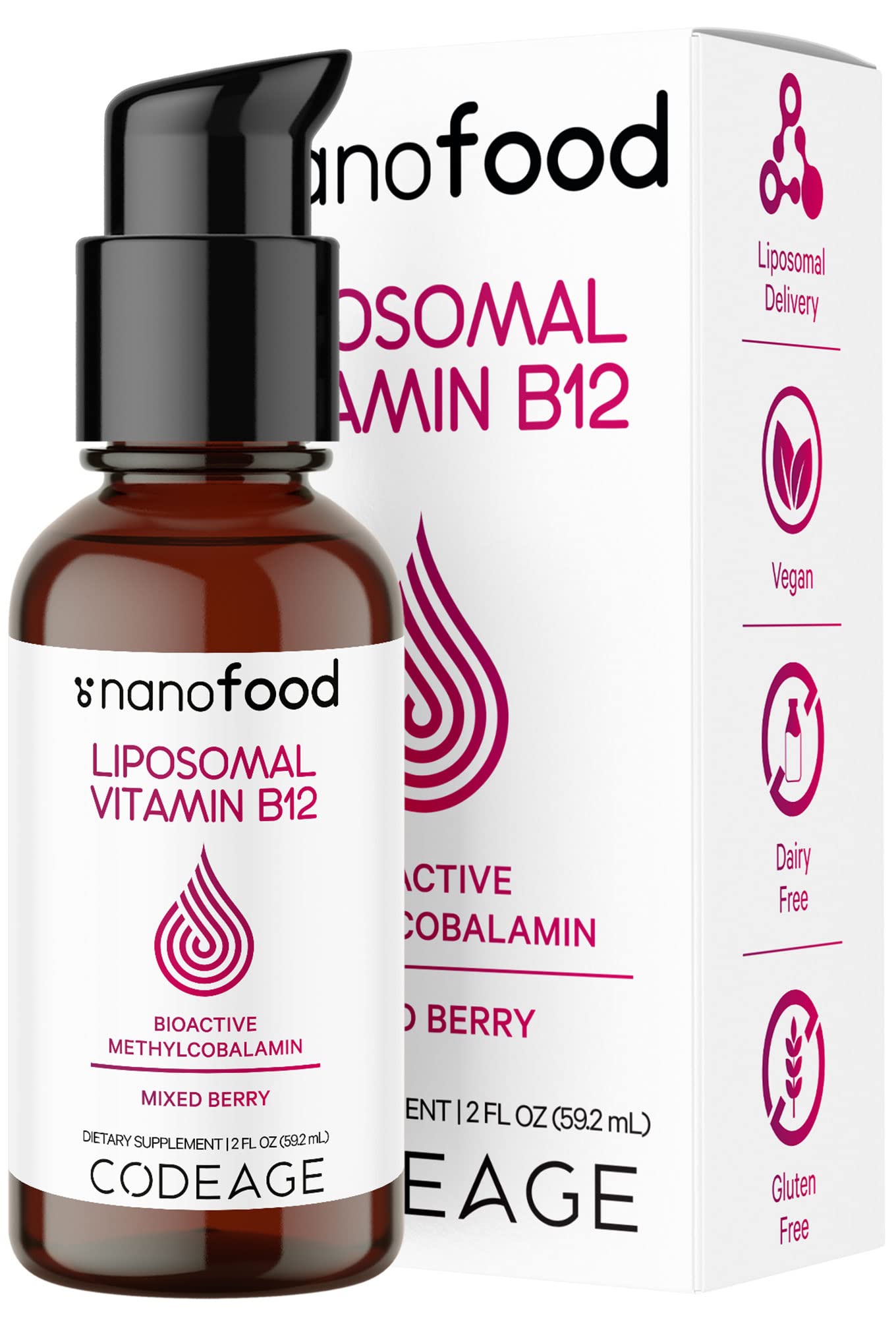 Foto 1 | Suplemento Líquido Codeage, Vitamina B12, Metilcobalamina, 1250 Mcg - Venta Internacional.