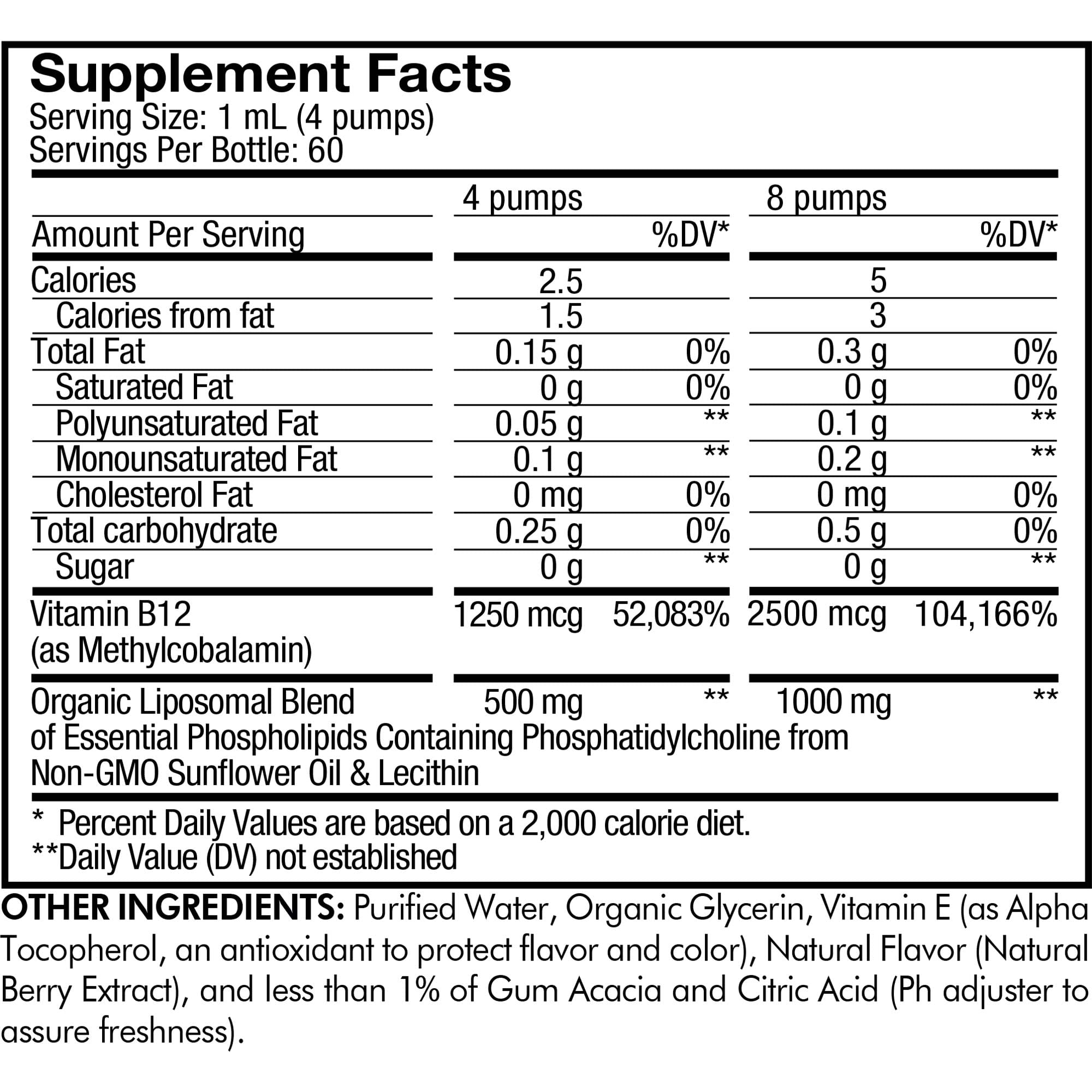 Foto 3 pulgar | Suplemento Líquido Codeage, Vitamina B12, Metilcobalamina, 1250 Mcg - Venta Internacional.