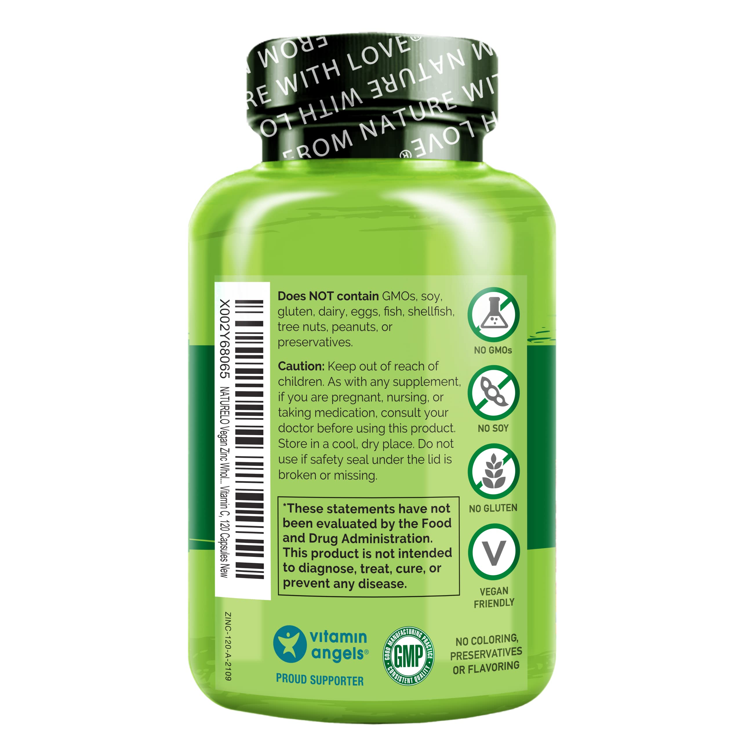 Foto 3 pulgar | Complemente El Complejo Alimenticio Integral De Zinc Vegano Naturelo Con Vitamina - Venta Internacional.