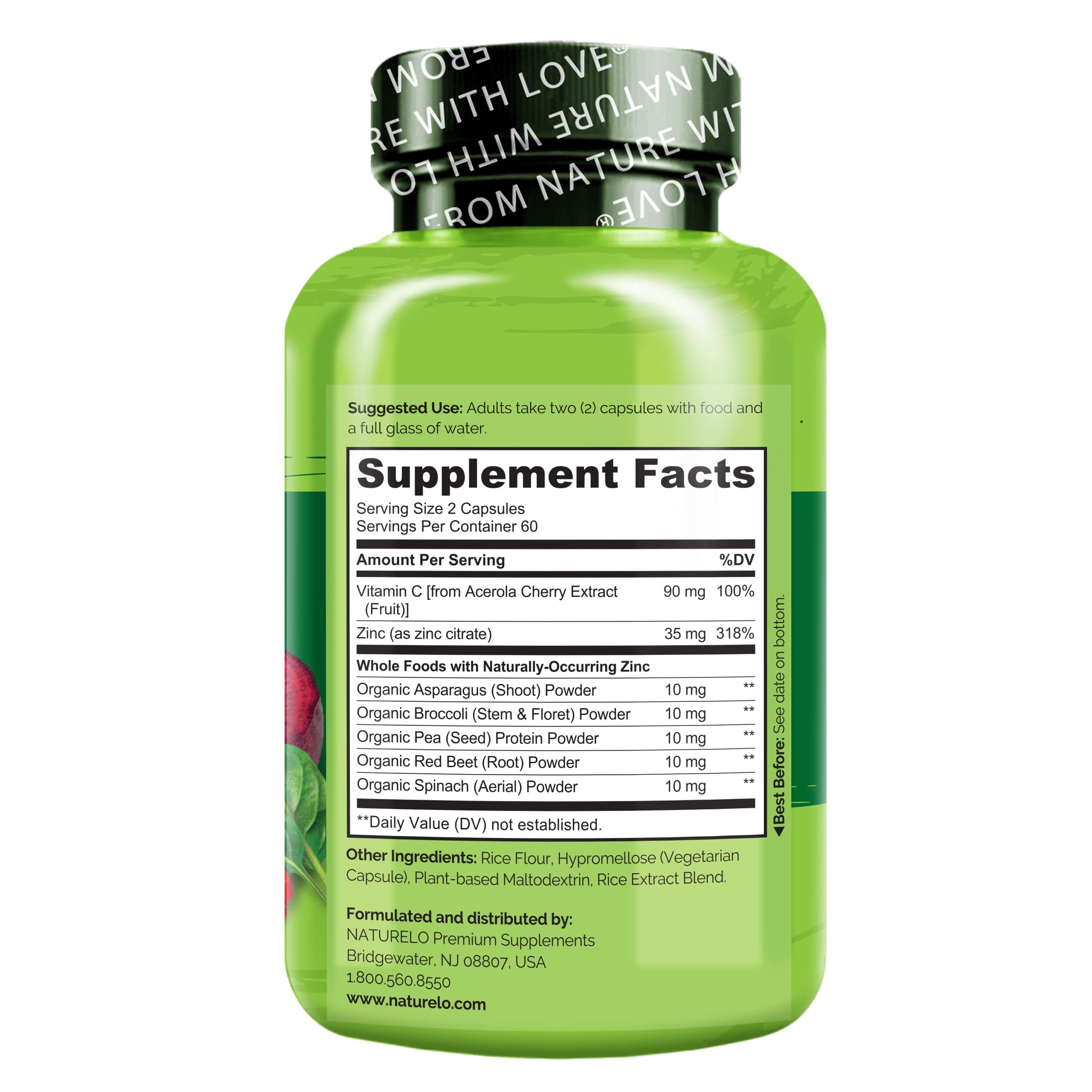 Foto 4 pulgar | Complemente El Complejo Alimenticio Integral De Zinc Vegano Naturelo Con Vitamina - Venta Internacional.