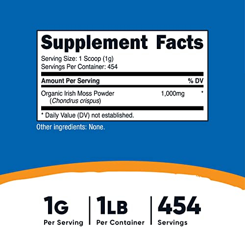 Foto 3 pulgar | Suplemento Nutricost Organic Irish Moss Powder 454g - Venta Internacional.