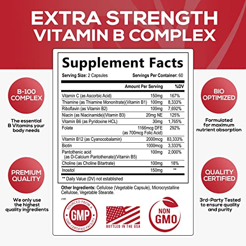 Foto 3 pulgar | Suplemento B Complex Nature's Nutrition B-100 120 Cápsulas - Venta Internacional.