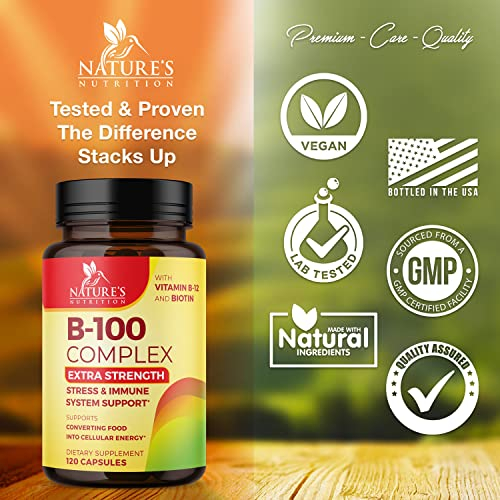 Foto 4 pulgar | Suplemento B Complex Nature's Nutrition B-100 120 Cápsulas - Venta Internacional.