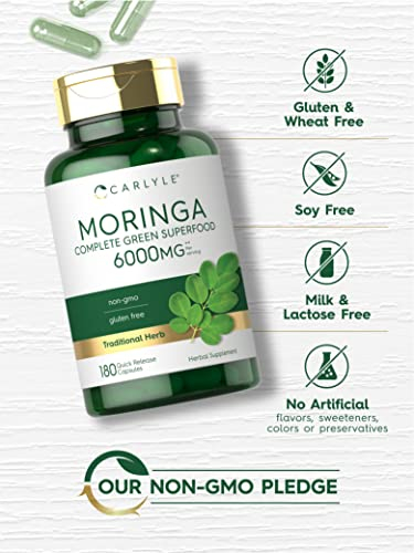 Foto 5 pulgar | Suplemento Carlyle Moringa Oleifera 180 Cápsulas - Venta Internacional.