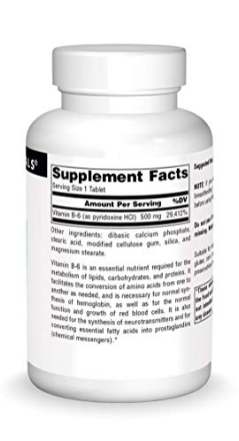 Foto 4 pulgar | Suplemento Source Naturals, Vitamina B-6, 500 Mg, 100 Comprimidos - Venta Internacional.