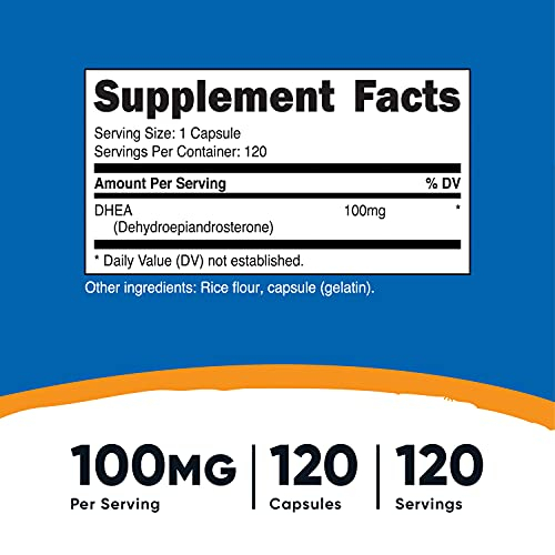 Foto 3 pulgar | Suplemento Nutricost Dhea 100 Mg 120 Cápsulas Sin Gluten - Venta Internacional.
