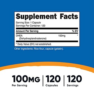 Foto 2 | Suplemento Nutricost Dhea 100 Mg 120 Cápsulas Sin Gluten - Venta Internacional.
