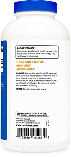 Foto 4 pulgar | Suplemento Nutricost Taurina 1000 Mg 400 Cápsulas - Venta Internacional.