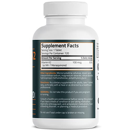 Foto 3 pulgar | Suplemento Bronson De Vitamina K2 Mk-7 100 Mcg 120 Tabletas - Venta Internacional