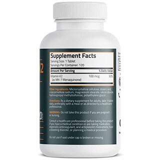 Foto 2 | Suplemento Bronson De Vitamina K2 Mk-7 100 Mcg 120 Tabletas - Venta Internacional