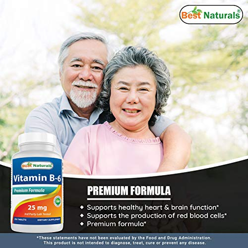 Foto 5 pulgar | Tabletas De Vitamina B-6 Best Naturals, 25 Mg, 250 Unidades - Venta Internacional.