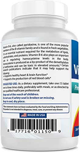 Foto 7 pulgar | Tabletas De Vitamina B-6 Best Naturals, 25 Mg, 250 Unidades - Venta Internacional.
