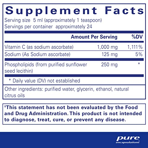 Foto 2 | Suplemento De Vitamina C Liposomal Pure Encapsulations, 120 Ml - Venta Internacional.