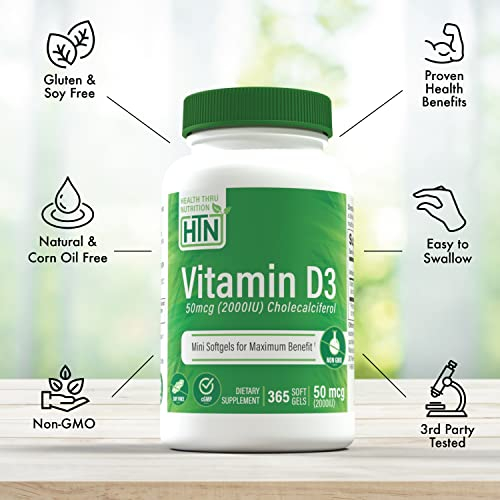 Foto 4 pulgar | Suplemento De Vitamina D3 De Health Thru Nutrition 2000 Ui 50 Mcg - Venta Internacional