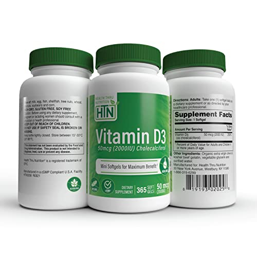 Foto 6 pulgar | Suplemento De Vitamina D3 De Health Thru Nutrition 2000 Ui 50 Mcg - Venta Internacional
