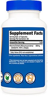 Foto 4 | Suplemento Nutricost Mucuna Pruriens 400 Mg 120 Cápsulas - Venta Internacional.