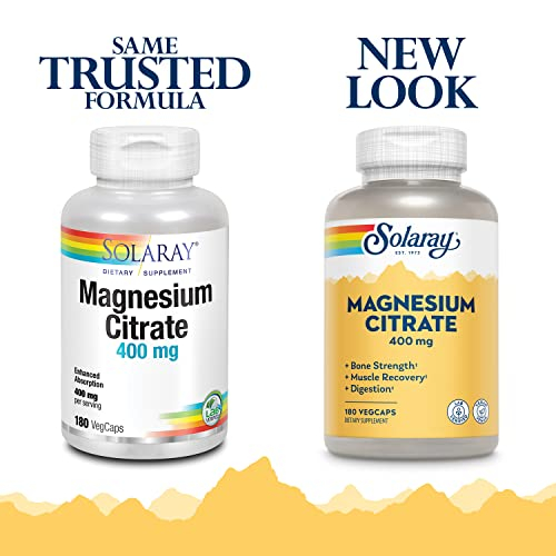 Foto 2 | Suplemento Solaray Citrato De Magnesio 400 Mg 180 Comprimidos - Venta Internacional.