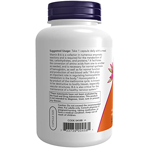 Foto 4 pulgar | Suplemento Now De Vitamina B-6 (piridoxina Hcl) 100 Mg 250 Cápsulas - Venta Internacional.