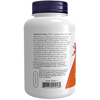Foto 3 | Suplemento Now De Vitamina B-6 (piridoxina Hcl) 100 Mg 250 Cápsulas - Venta Internacional.