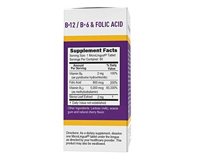 Foto 2 | Suplemento De Fuente Superior De Vitamina B12, Metilcobalamina, 5000 Mg - Venta Internacional.