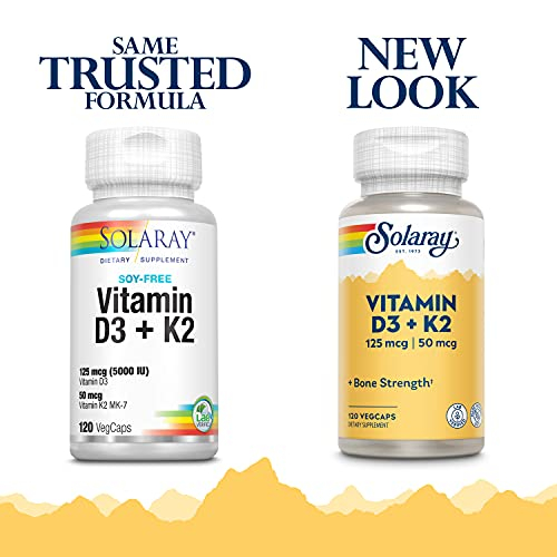 Foto 4 pulgar | Suplemento Solaray Vitamina D-3 + K-2 Absorción De Calcio 120 - Venta Internacional.