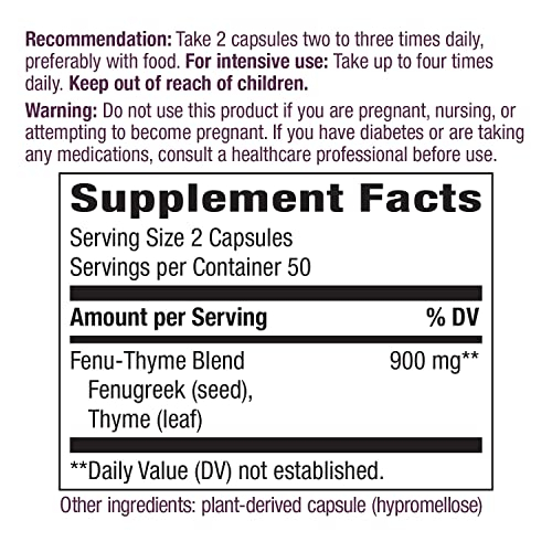 Foto 4 pulgar | Suplemento Nature's Way Premium Blend de Feno-tomillo 900 Mg 100 V - Venta Internacional