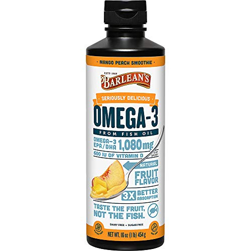 Foto 2 pulgar | Suplementos De Aceite De Pescado Barlean's Mango Peach Omega 3, 480 Ml - Venta Internacional.