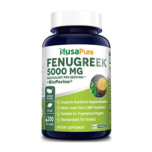 Foto 2 pulgar | Suplemento De Alholva Nusapure 5000 Mg, 200 Cápsulas Vegetarianas - Venta Internacional.