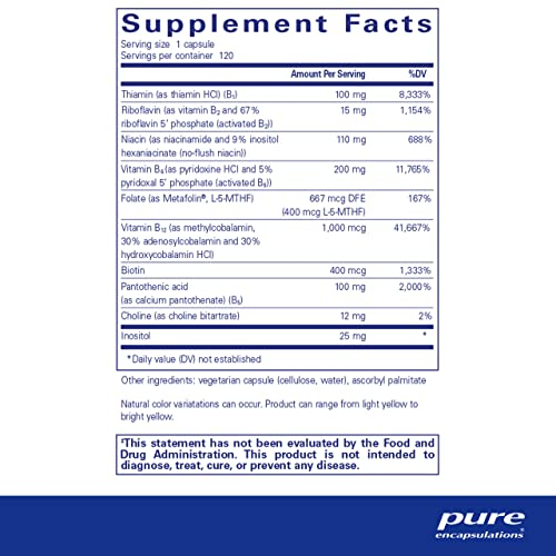 Foto 3 pulgar | Suplemento De Vitamina B6 Pure Encapsulations B6 Complex 120 Cápsulas - Venta Internacional.