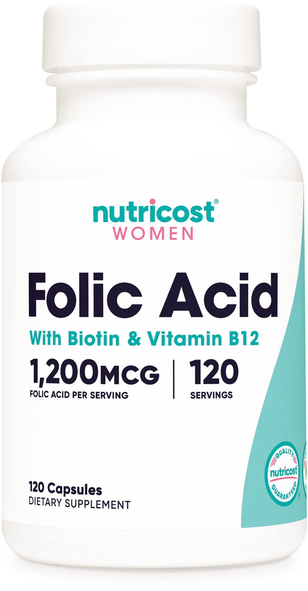 Foto 2 pulgar | Suplemento Nutricost De Ácido Fólico 1200 Mcg Para Mujeres 120 Cápsulas - Venta Internacional.