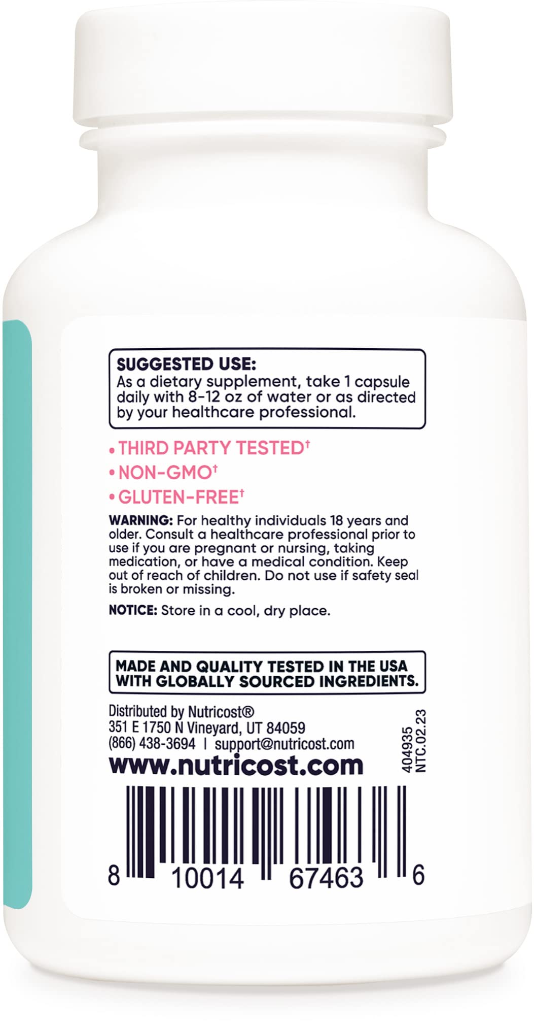 Foto 5 pulgar | Suplemento Nutricost De Ácido Fólico 1200 Mcg Para Mujeres 120 Cápsulas - Venta Internacional.