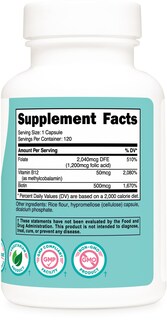 Foto 5 | Suplemento Nutricost De Ácido Fólico 1200 Mcg Para Mujeres 120 Cápsulas - Venta Internacional.