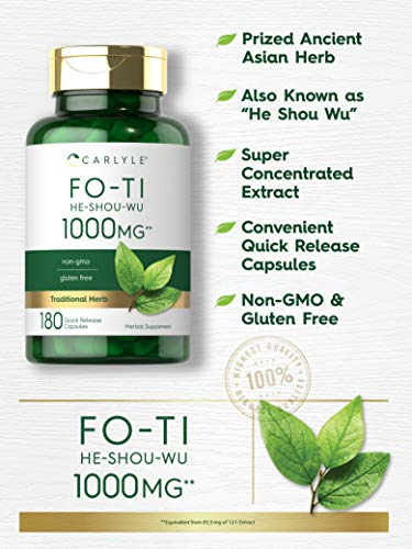 Foto 4 pulgar | Suplemento Carlyle Fo-ti 1000 Mg 180 Cápsulas De Raíz De He-shou-wu - Venta Internacional.