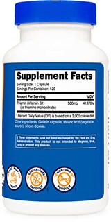 Foto 4 | Suplemento Nutricost De Vitamina B1 (tiamina) 500 Mg 120 Cápsulas - Venta Internacional.
