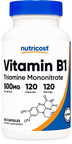 Foto 7 pulgar | Suplemento Nutricost De Vitamina B1 (tiamina) 500 Mg 120 Cápsulas - Venta Internacional.