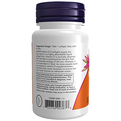 Foto 4 pulgar | Supplement Now Vitamina D-3, 2000 Ui, 120 Cápsulas Blandas De Alta Potencia - Venta Internacional.