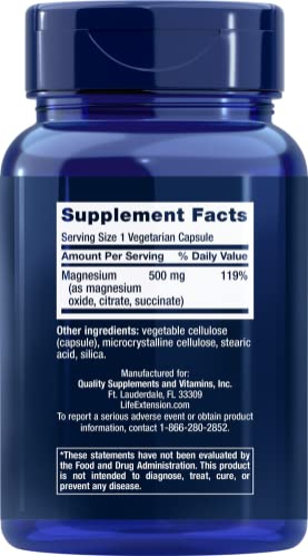 Foto 3 pulgar | Suplemento Life Extension Magnesio 500 Mg 300 Comprimidos X3 - Venta Internacional.