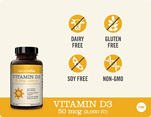 Foto 4 | Suplemento De Vitamina D3 De Naturewise, 2000 Ui, Suministro Para 1 Año, 360 Unidades - Venta Internacional.