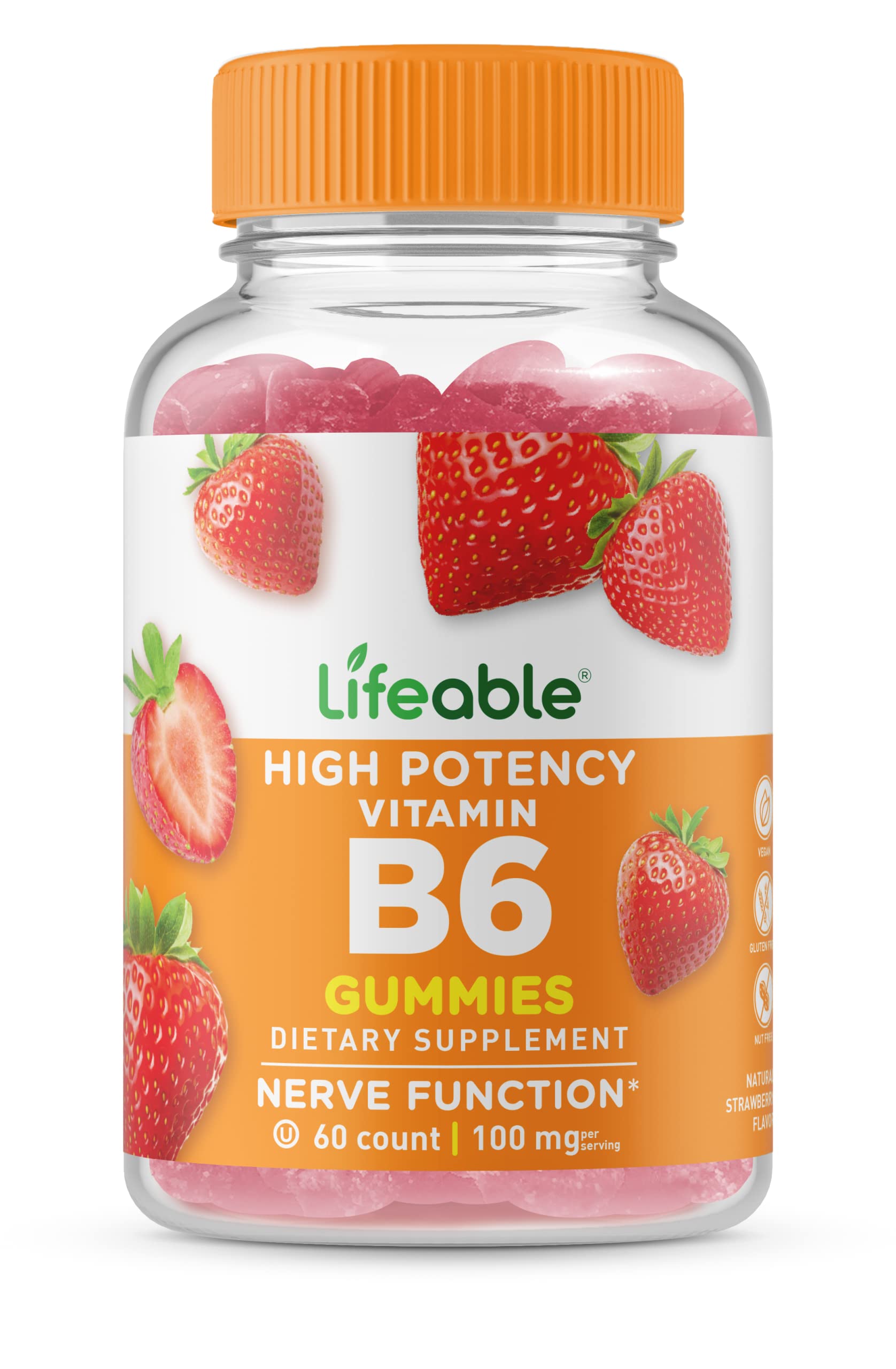 Foto 2 pulgar | Gomitas De Vitamina B6 Lifeable, 100 Mg, Fresa De Gran Sabor - Venta Internacional.