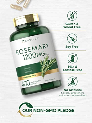 Foto 5 pulgar | Suplemento Carlyle Rosemary 1200 Mg 400 Cápsulas Sin Ogm - Venta Internacional.