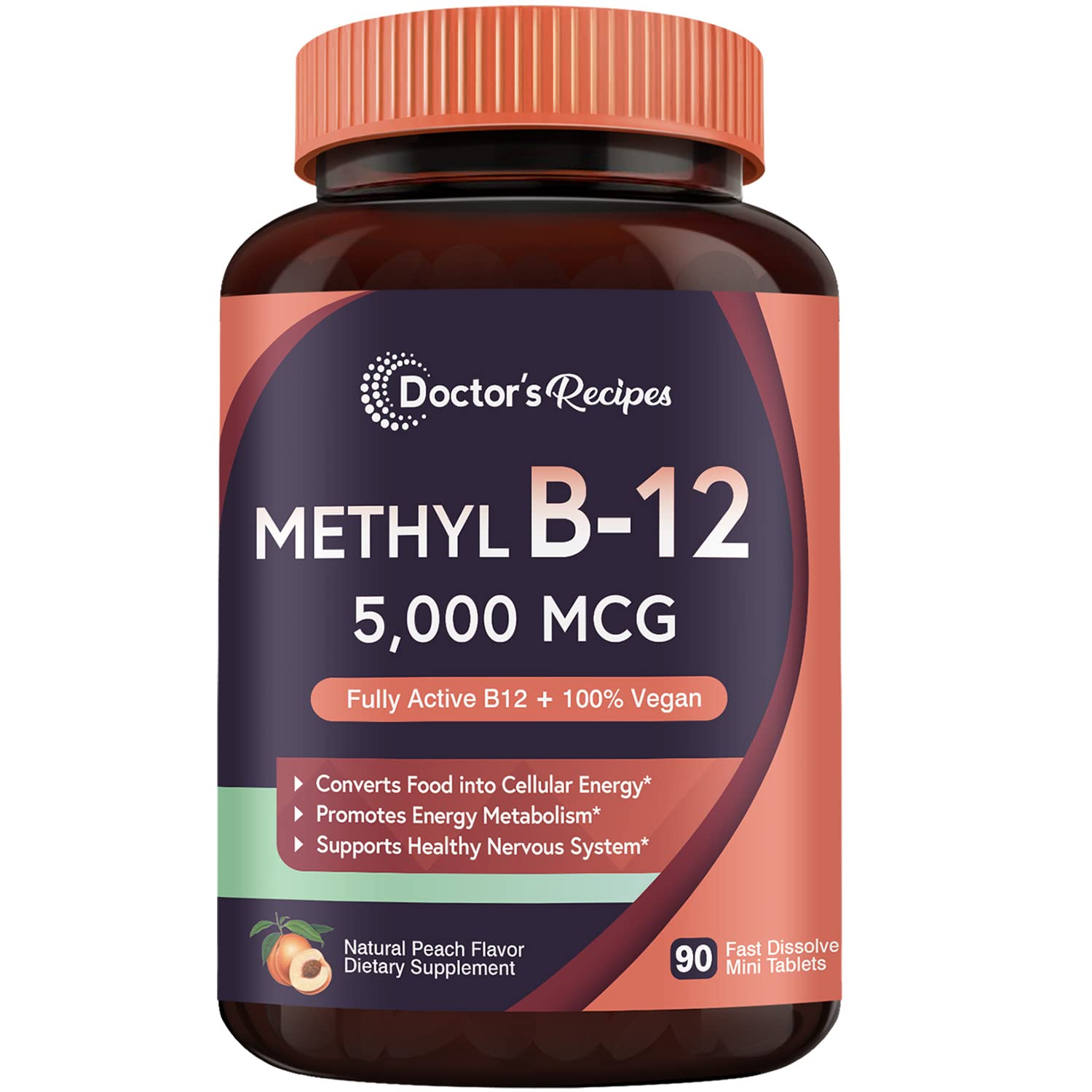 Foto 2 pulgar | Suplemento Doctor's Recipes: Vitamina B12, Metilcobalamina 5000 MCG 90 Tabletas - Venta Internacional