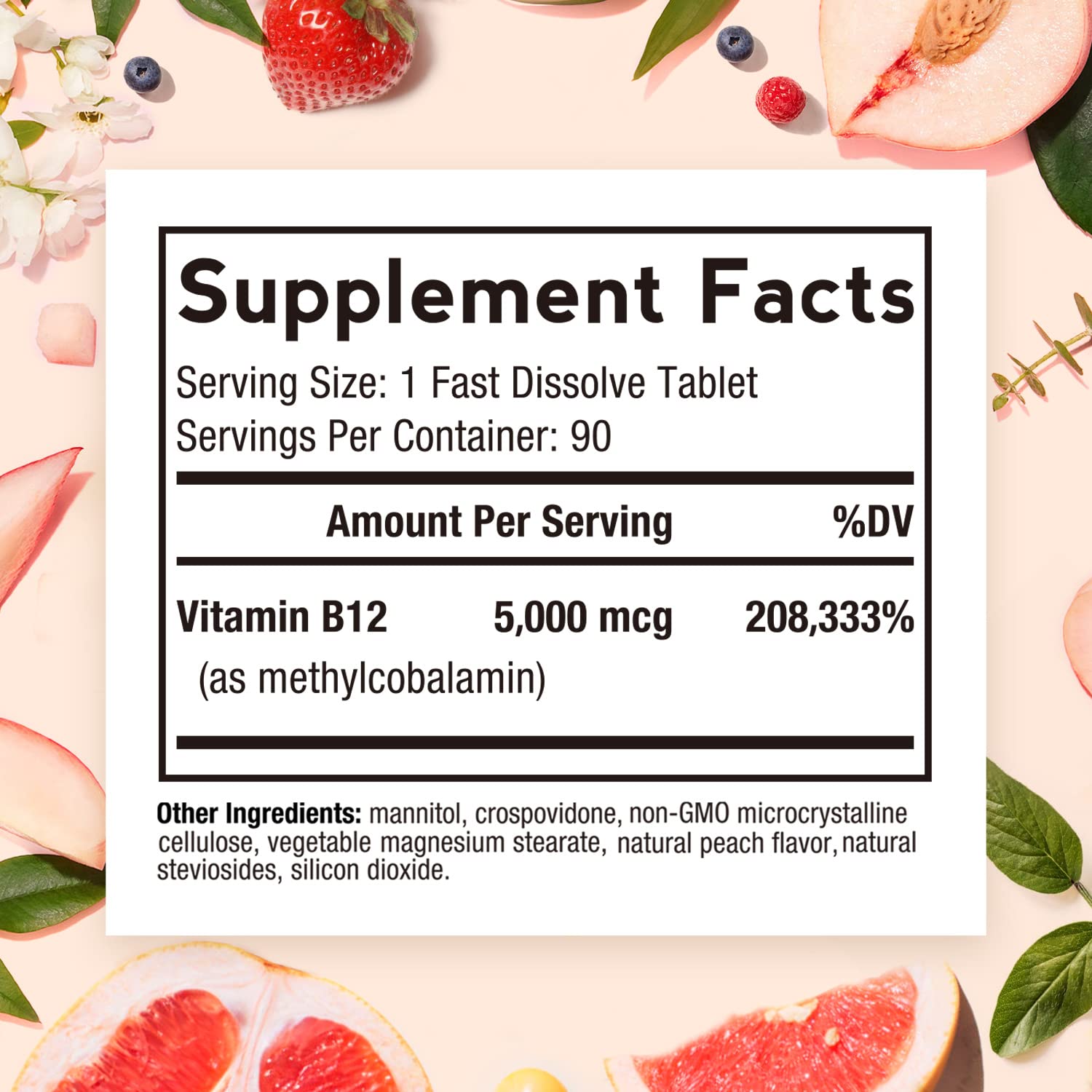 Foto 3 pulgar | Suplemento Doctor's Recipes: Vitamina B12, Metilcobalamina 5000 MCG 90 Tabletas - Venta Internacional