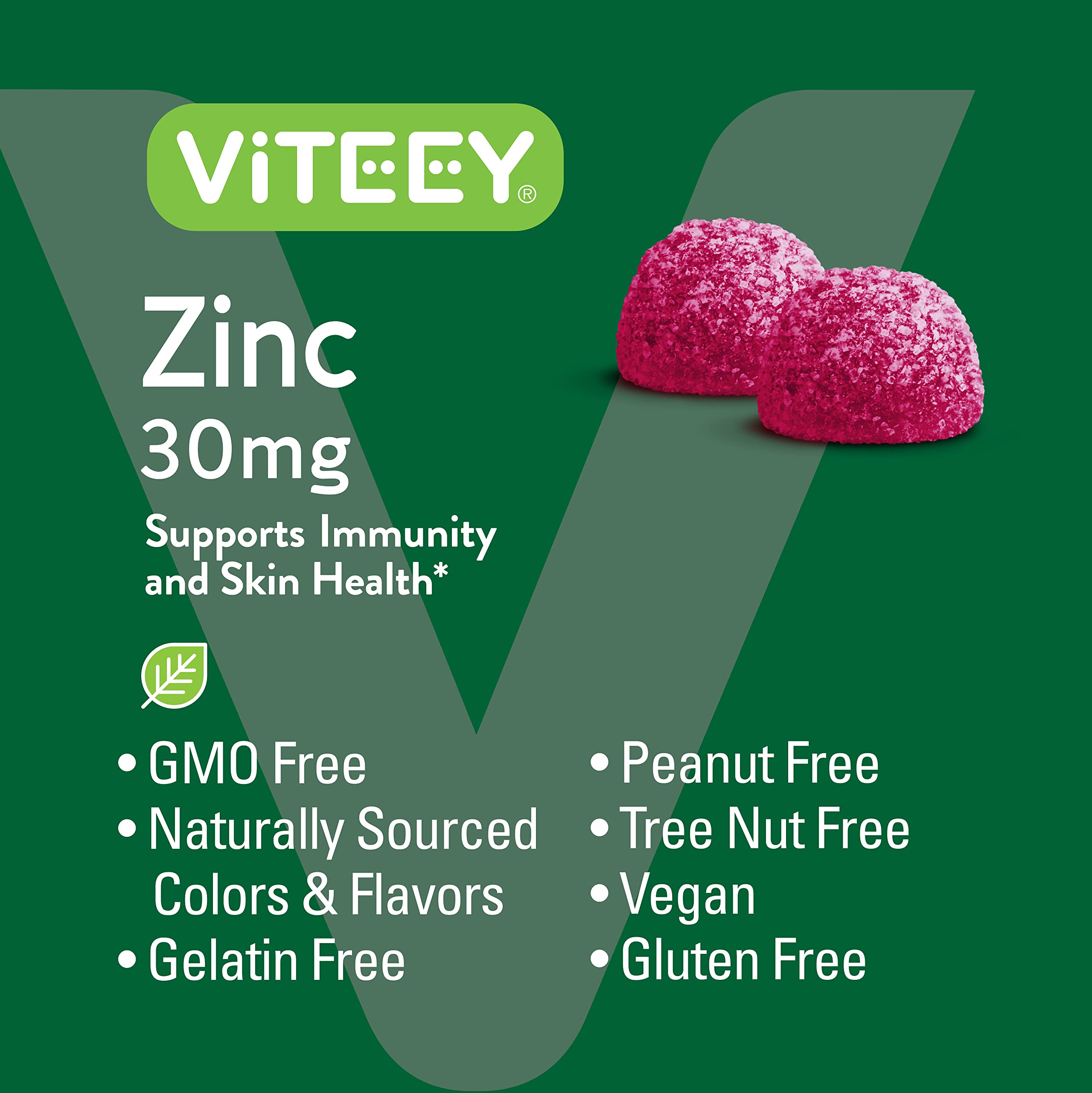 Foto 6 pulgar | Suplemento Viteey Zinc Gummies 30 Mg Para Apoyar La Salud Inmunológica - Venta Internacional.