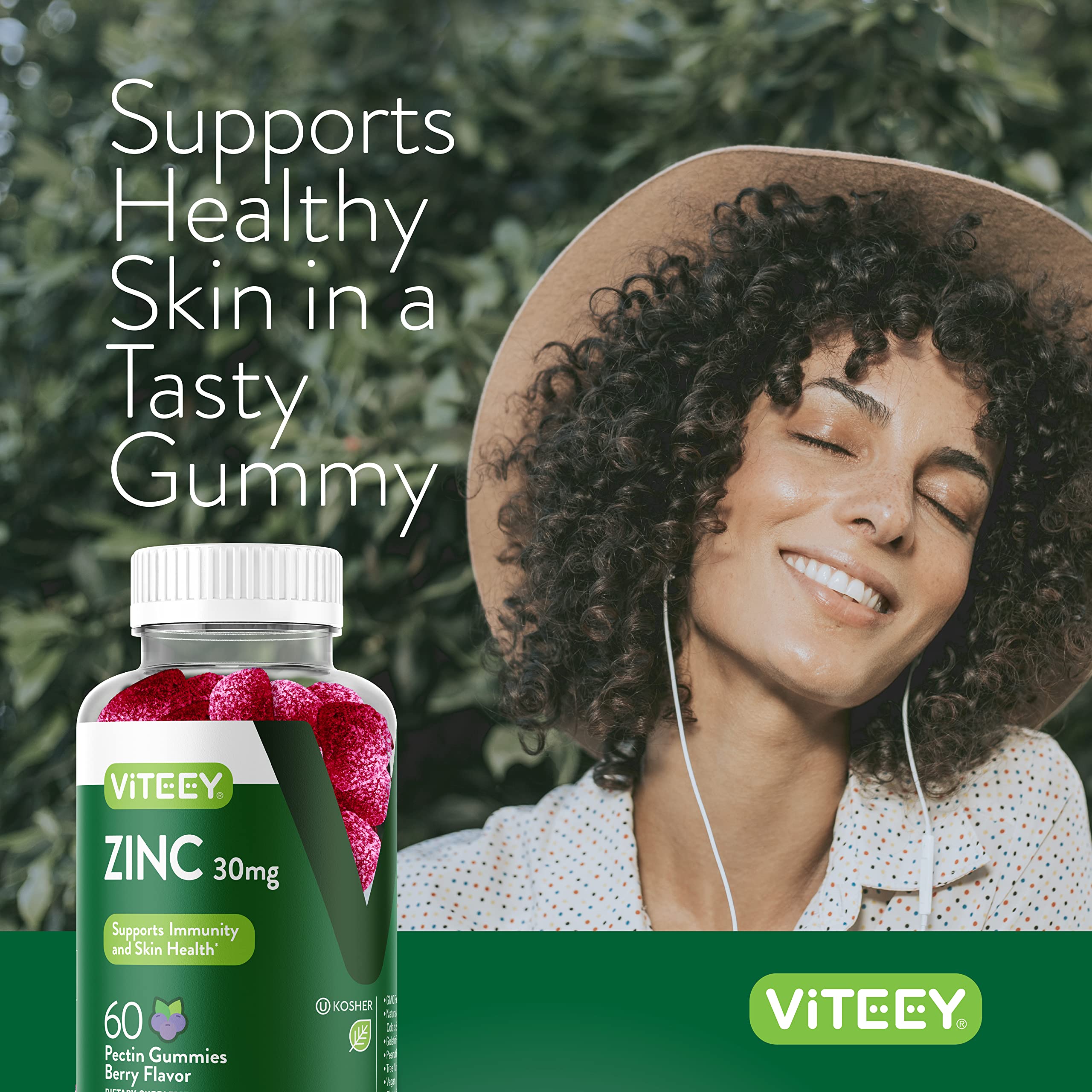 Foto 7 pulgar | Suplemento Viteey Zinc Gummies 30 Mg Para Apoyar La Salud Inmunológica - Venta Internacional.